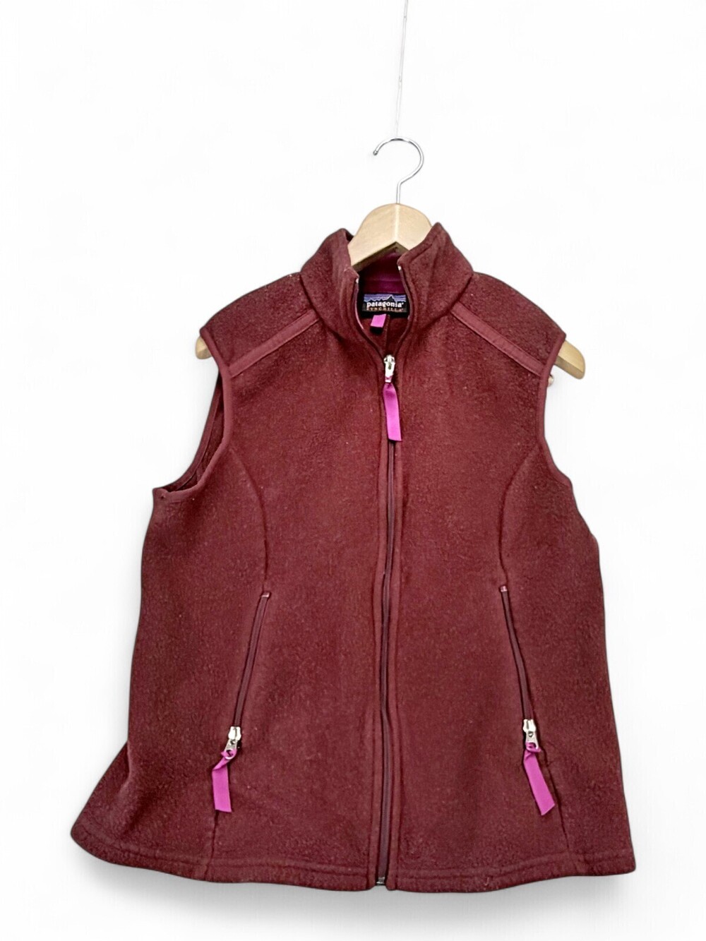 Patagonia Women's Full-Zip Fleece Vest Size L Burgundy